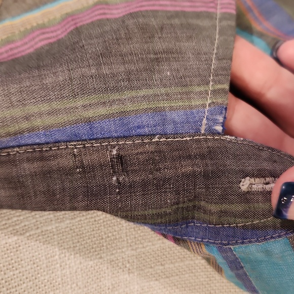 Western Plainsman For Tall Men Striped Pearl Snap Short Sleeve Shirt Vintage 90s - Picture 4 of 12